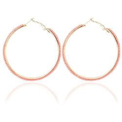 Bohemian Hoop Earrings Geometric Hollow Circle Round Beaded Rice Seed Bead Earrings Dangle Drop Ear for Women Girls Jewelry