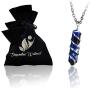 Natural Sodalite Crystal Healing Necklace - For Third Eye Chakra. Promotes Communication, Deepens Meditation, Instills Drive For Truth. Calms Anxiety, Enhances Self-Acceptance. With Stylish Chain