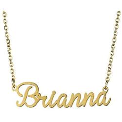 AsiaRhyme Brass Name Necklace Personalized Necklace,Customized Necklace 925 Sterling Silver Necklace for Women,Custom Name Necklace Made with Any Name