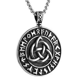 AsAlways Irish Celtic Triquetra Triangle Trinity Knot Pendant Viking Norse Rune Necklace Stainless Steel Vintage for Men Original Jewelry