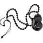Pure Natural Obsidian Pendant Necklace Obsidian Crystal Pendant Necklace Pattern with Extend Bead Chain for Men or Women