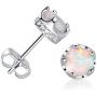 GEMSME Opal Halo Cubic Zirconia Stud Earrings Hypoallergenic Jewelry for Women Girls