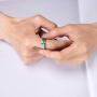 King Will 8mm Men Titanium Wedding Ring Inlaid Green Resin&Slender Silver Titanium Flat/Dome Style