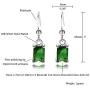 RIZILIA Dangle Drop Pierced Earrings with Rectangular Cut CZ [9 Colors available] in White Gold Plated, Simple Modern Elegant