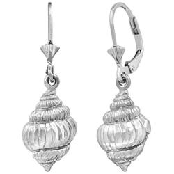 Sterling Silver Seashell Leverback Earrings