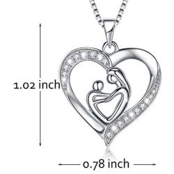 MUATOGIML Mothers Birthday Gifts 925 Sterling Silver Love You Mom Heart Infinity Pendant Necklace for Women Nana