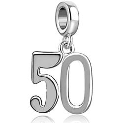 JMQJewelry 16 18 21 50 th Lucky Milestone Number Happy Birthday Gift Dangle Charms for Bracelet Women Girl Boy Men Jewelry
