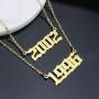 Joycuff Birthday Year Necklace for Women 18K Gold Plated Stainless Steel Birth Year Number Pendant Necklace Memorable Anniversary Jewelry for Girls