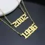 Joycuff Birthday Year Necklace for Women 18K Gold Plated Stainless Steel Birth Year Number Pendant Necklace Memorable Anniversary Jewelry for Girls