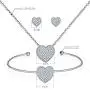 MILATU Silver Jewelry Set for Women Halo Pendant Necklace Stud Earrings Bracelet with Cubic Zirconia Girls Gift MILATU Silver Jewelry Set for Women Halo Pendant Necklace Stud Earrings Bracelet with Cubic Zirconia Girls Gift