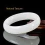 Elegant Classical Jade Bangle Bracelet for Women Girls Natural White Jade Bracelet Handcrafted Jewelry with Gift Box