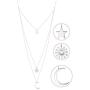 S925 Sterling Silver Multilayer Dot Bar Layered Triple Chain Pendant Necklace for Women