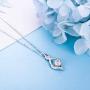 Womens 925 Sterling Silver Necklace Infinity Love Rose Gold White Gold Plated Pendant CZ Diamond Necklace Best Valentines Day