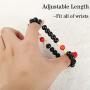 Jstyle 20Pcs Wooden Bead Bracelet for Women Mens Lava Rock Stone Beads Essential Oil Diffuser Beaded Bracelets Bangles Elastic Stretch Bracelet Set