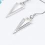 JZCOLOR S925 Sterling Silver Triangle Drop Earrings for Women Abstract Diamond-Shaped Necklace Rhombus Shaped Dangle Earrings Minimalist Geometric Jewelry Gift for Teens Girls