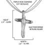 PZ Paz Creations .925 Sterling Silver Polished Cross Electroform Pendant Necklace