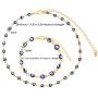Yaomiao 4 Pieces Evil Eye Choker Bracelet Set Gold Plated Evil Eye Necklaces and Bracelets for Women, Blue and Colorful
