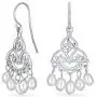 Bali Style White Freshwater Cultured Pearl Boho Filigree Dangle Chandelier Earrings For Women Teen 925 Sterling Silver Bali Style White Freshwater Cultured Pearl Boho Filigree Dangle Chandelier Earrings For Women Teen 925 Sterling Silver