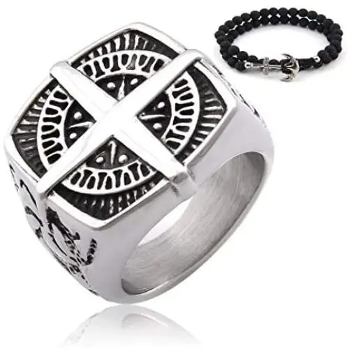 Gungneer Compass Ring for Men Stainless Steel Protective Lucky Charm Amulet United State Navy Jewelry Accessory Gungneer Compass Ring for Men Stainless Steel Protective Lucky Charm Amulet United State Navy Jewelry Accessory