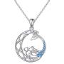 DAOSHANG 925 Sterling Silver Celtic Knot Mermaid Moon Pendant Necklace Jewelry Gift for Women Teen Girls Wife and Lovers