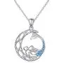 DAOSHANG 925 Sterling Silver Celtic Knot Mermaid Moon Pendant Necklace Jewelry Gift for Women Teen Girls Wife and Lovers