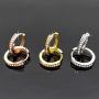 Huggies Earrings, 18K Gold Plated Cubic Zirconia Rhinestone Hoop Earrings for Women Jewelry Gifts