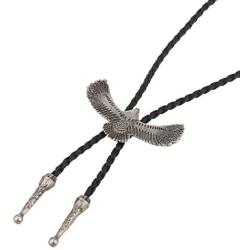 COOLLA Bolo tie- Handmade Eagle Western Cowboy Black Vintage Turquoise Pendant for Women,Men