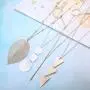 FUNRUN JEWELRY 6PCS Long Pendant Necklace Set Bar Circle Leaf Y Necklace Arrow Statement Necklace for Women