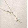 FANCIME Gold Plated 925 Sterling Silver High Polished Infinity Heart Cross Pendant Y Necklace for Women Girls, 18‘’