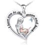 ATTRACTTO Horse Pendant Necklace for Women Girls 925 Sterling Silver Girl with Horse Dog Cat Bunny Giraffe Gifts for Birthday Mothers Day Christmas