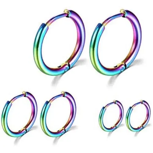 Surgical Stainless Steel Hoop Earrings 8mm/10mm/12mm Small Huggie Hoop Earrings for Women and Men Surgical Stainless Steel Hoop Earrings 8mm/10mm/12mm Small Huggie Hoop Earrings for Women and Men