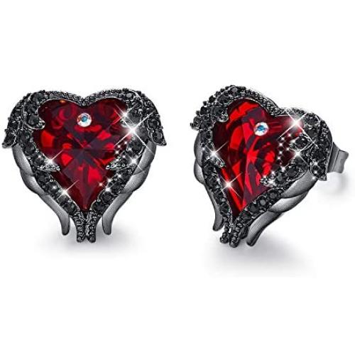 CDE Angel Wing Earrings for Women Stud Earring for Mom Rhodium Plated Mothers Day Jewelry Gifts for Women Wife Moms Girl