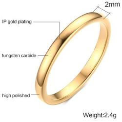 Gold Silver Tungsten Thumb Rings for Women and Men ，2mm/3mm/4mm/6mm/8mm Yellow Gold Sample Couple Wedding Rings Set for Him and Her