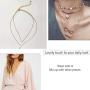 Yfe Layering Pearl Choker Necklace Double Layered Pearl Pendant Necklaces for Women and Girls Minimal Necklace Jewelry Gold (Gold 2 layers)