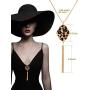 Hicarer 3 Pieces Leopard Bracelets Bohemia Leopard Earrings Necklace for Women Girls (Oval Earring Set)