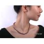 JYX Pearl Necklace Set AAA Quality 7-8mm Round Freshwater Cultured Pearl Necklace and Earings Set