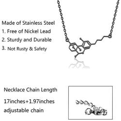 WSNANG Chemistry Molecule Necklace Diethylamide Molecule Necklace Chemistry LSD Jewelry for Science Lover and Chemistry Lovers Gift