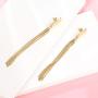 LIUANAN 18K Gold Plated Long Tassel Bar Earrings for Women Girls Chain Drop Dangle Stud Earrings Jewelry