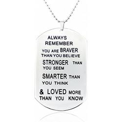 TISDA Always Remember You are Braver Than You Believe Jewelry Necklace/Keyring Stainless Steel Pendant