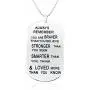 TISDA Always Remember You are Braver Than You Believe Jewelry Necklace/Keyring Stainless Steel Pendant TISDA Always Remember You are Braver Than You Believe Jewelry Necklace/Keyring Stainless Steel Pendant