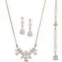 SWEETV Rose Gold Cubic Zirconia Wedding Bridal Backdrop Necklace and Teardrop Earrings for Brides, Bridesmaids