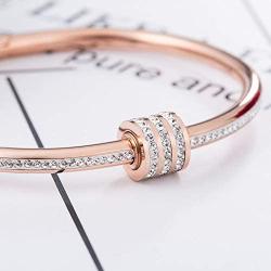 Arain Byqone Love Bracelet, Screw Bracelet Titanium Steel Bracelet, Buckle Bangle Bracelet High Polished Bangle Shiny Minimalist Stainless Steel Bangle for Women Stainless Steel Jewelry Come Gift Box
