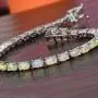 Shop LC 925 Sterling Silver Platinum Plated Oval Opal Tennis Bracelet Engagement Wedding Anniversary Bridal Jewellery for Women