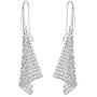 Swarovski Fit Collection Chandelier Dangle Pierced Earrings for Women, Pair of Mesh Triangle White Crystal Earrings with a Rhodium Plated Setting