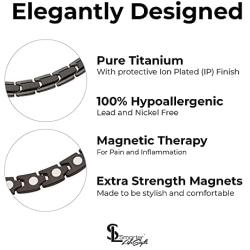 Elegant Titanium Magnetic Therapy Necklace Pain Relief for Neck Arthritis Migraine Headaches Shoulders and Back