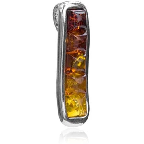 Ian and Valeri Co. Multicolor Amber Sterling Silver Long Square Slider Pendant Ian and Valeri Co. Multicolor Amber Sterling Silver Long Square Slider Pendant