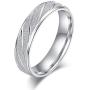 Unisex Comfort Fit Sterling Silver 5mm Sandblasted Finish Ring Patterned Wedding Band