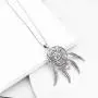 Dream Catcher Necklace for Women, Owl Sterling Silver Pendant with Feather and Cubic Zirconia, Oxidized Technology Special Effect - Lucky Amulet Jewelry Gift Ideas