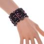 YACQ Womens Flower Stretch Cuff Bracelet fit Wrist Size 6-1/2 to 7-1/2 Inch - Comfortable Elastic Band & Floral Pattern Crystal Jewelry - Lead & Nickle Free - Halloween Costume Outfit
