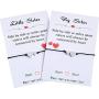 DESIMTION Big Sister Little Sister Bracelets Set of 2 Heart Charm Sister Matching Bracelet Jewelry Gift for Big Sister Lil Sister Women Girls